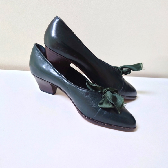Dark Green Alberto's Leather Heels 7.5 - Picture 4 of 5